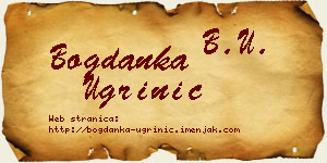 Bogdanka Ugrinić vizit kartica